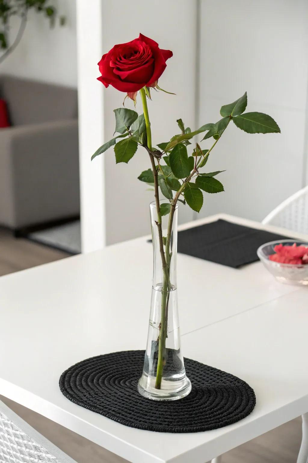 Modern Understated Charm with a Solitary Rose