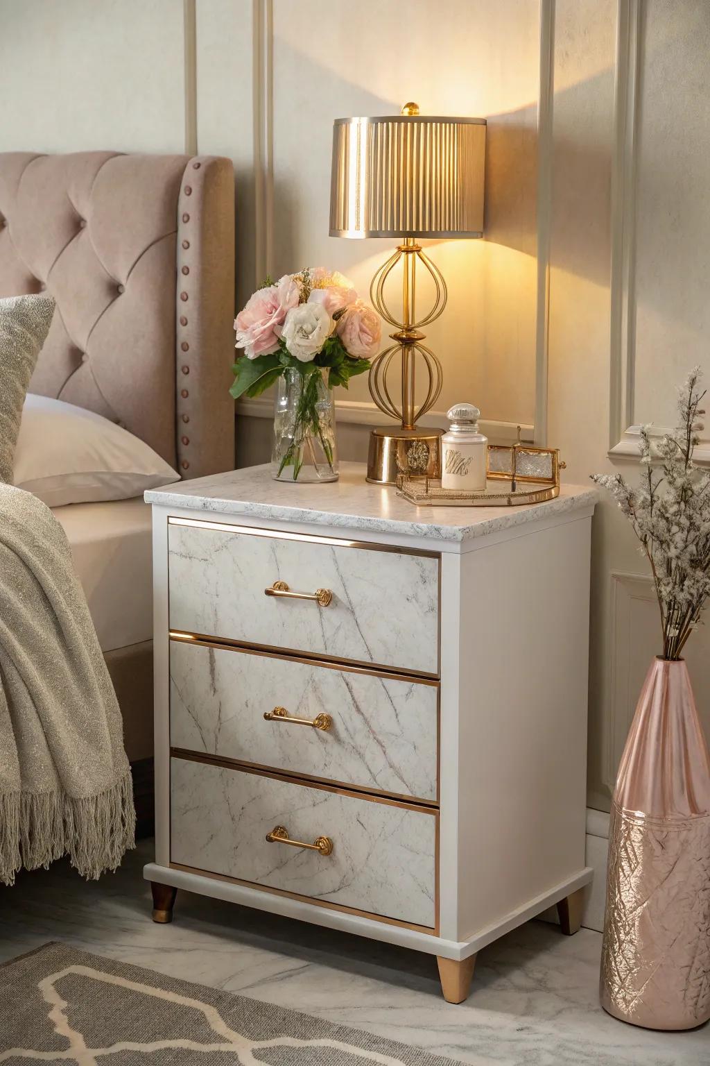 Blush-tone and stone united to conjure a glamorous vibe.