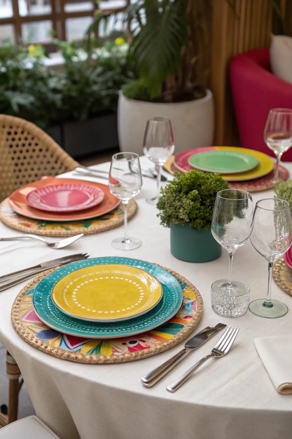 Presentation dishes introduce color and practicality.