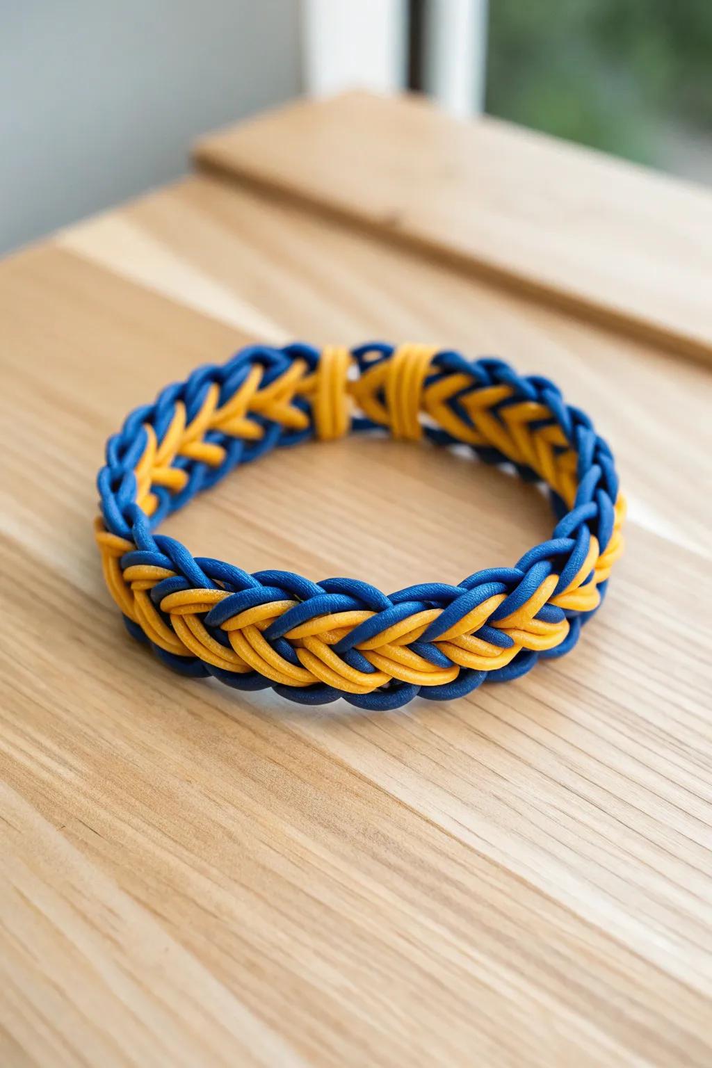 Display your team pride stylishly with this bright, handcrafted bracelet!