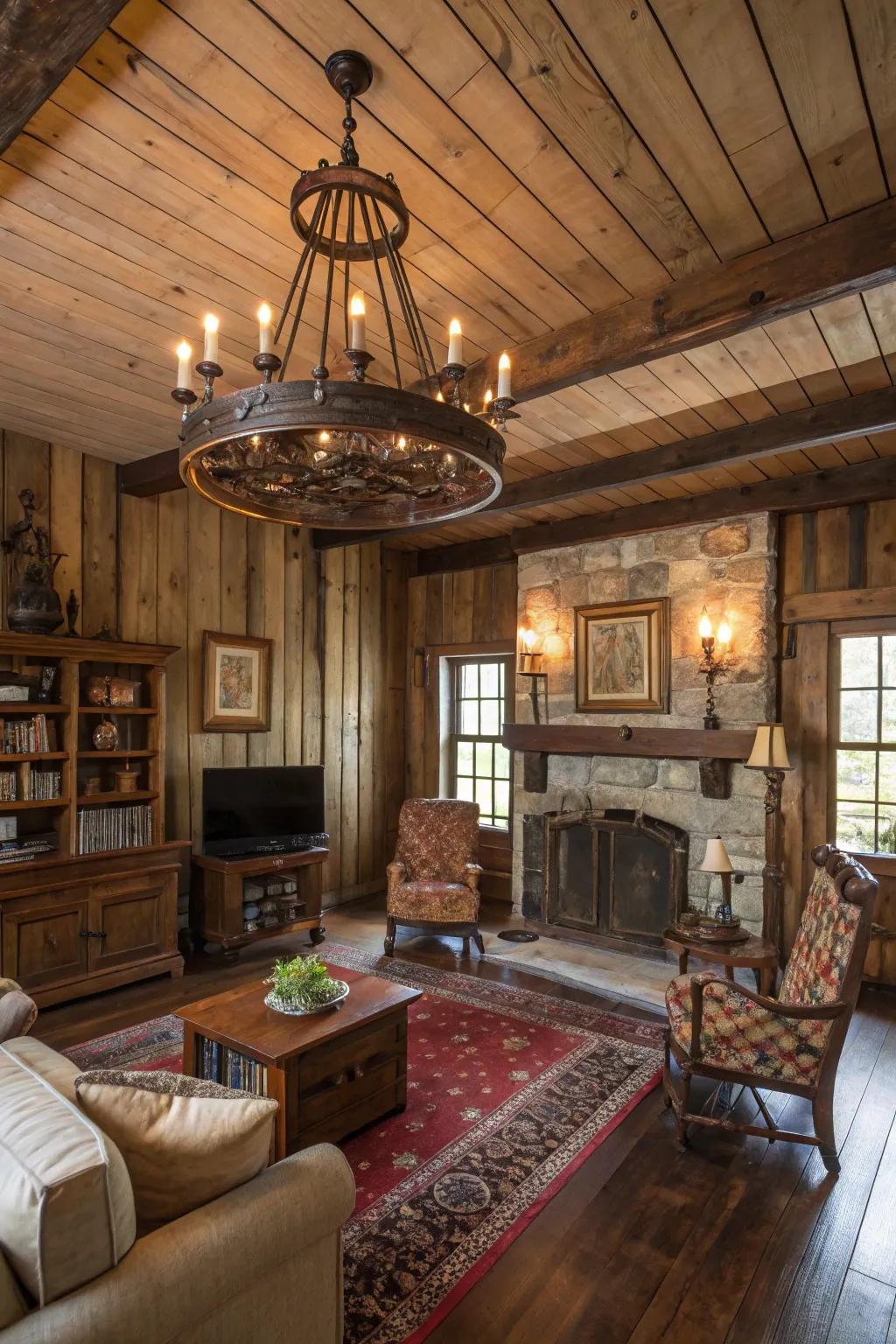 Charming country highlights add individuality to this family space.