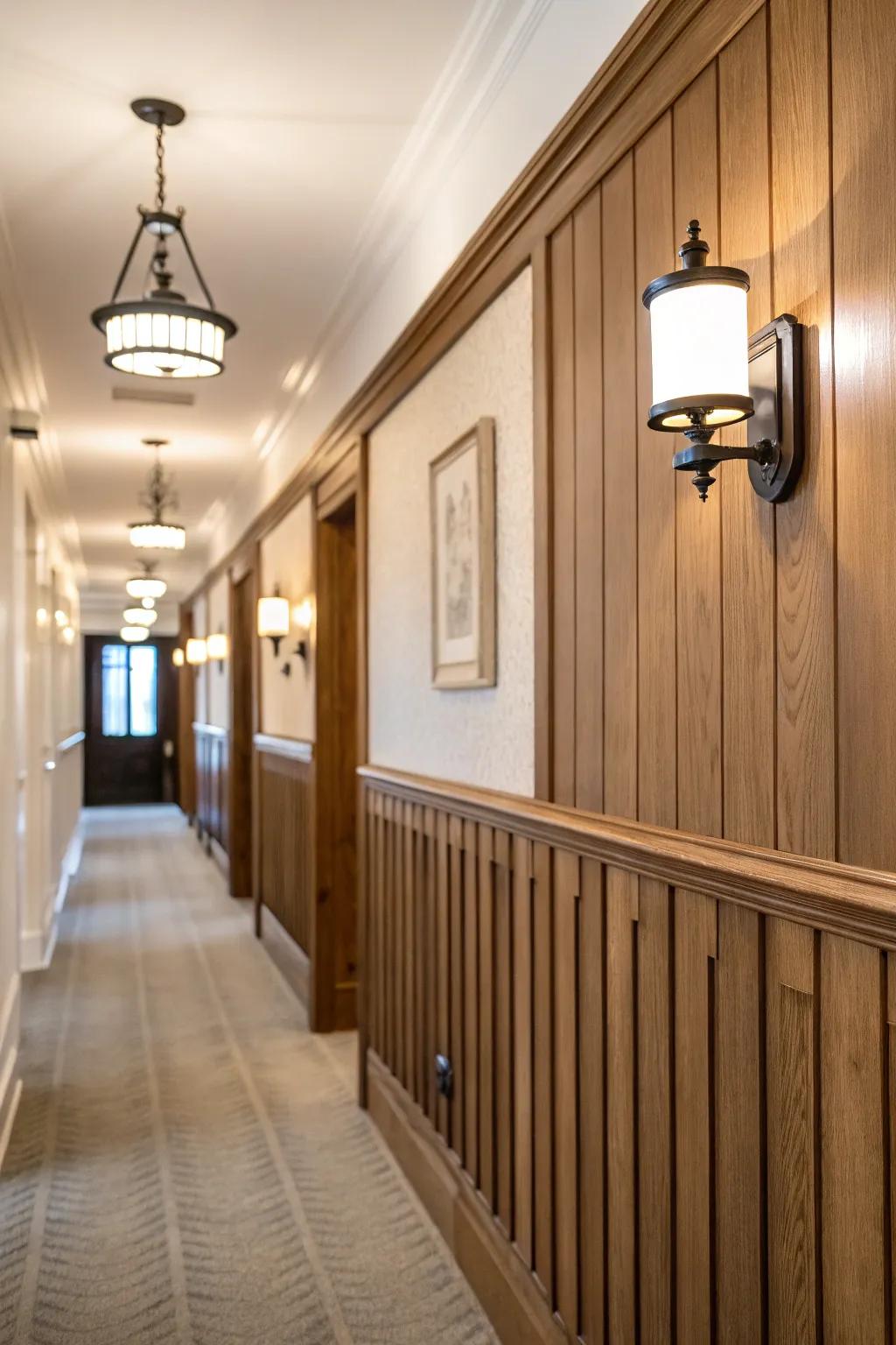 Upright boards append an archetypal and graceful hint to any corridor.