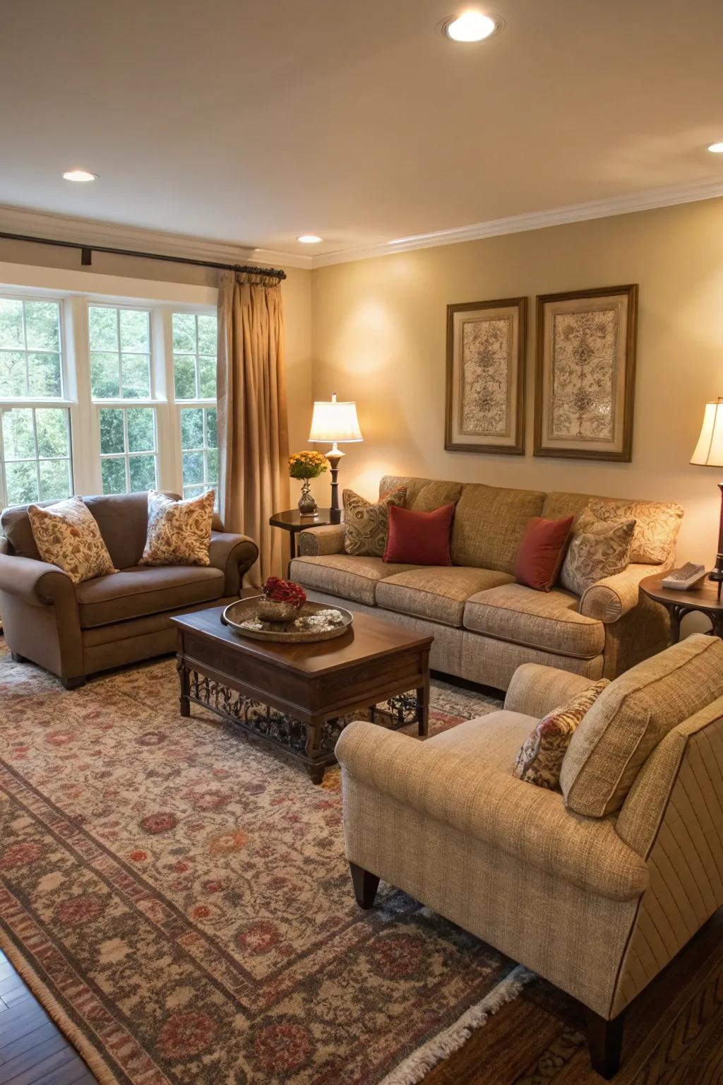 Adaptable furniture enables your living room to cater to any occasion.