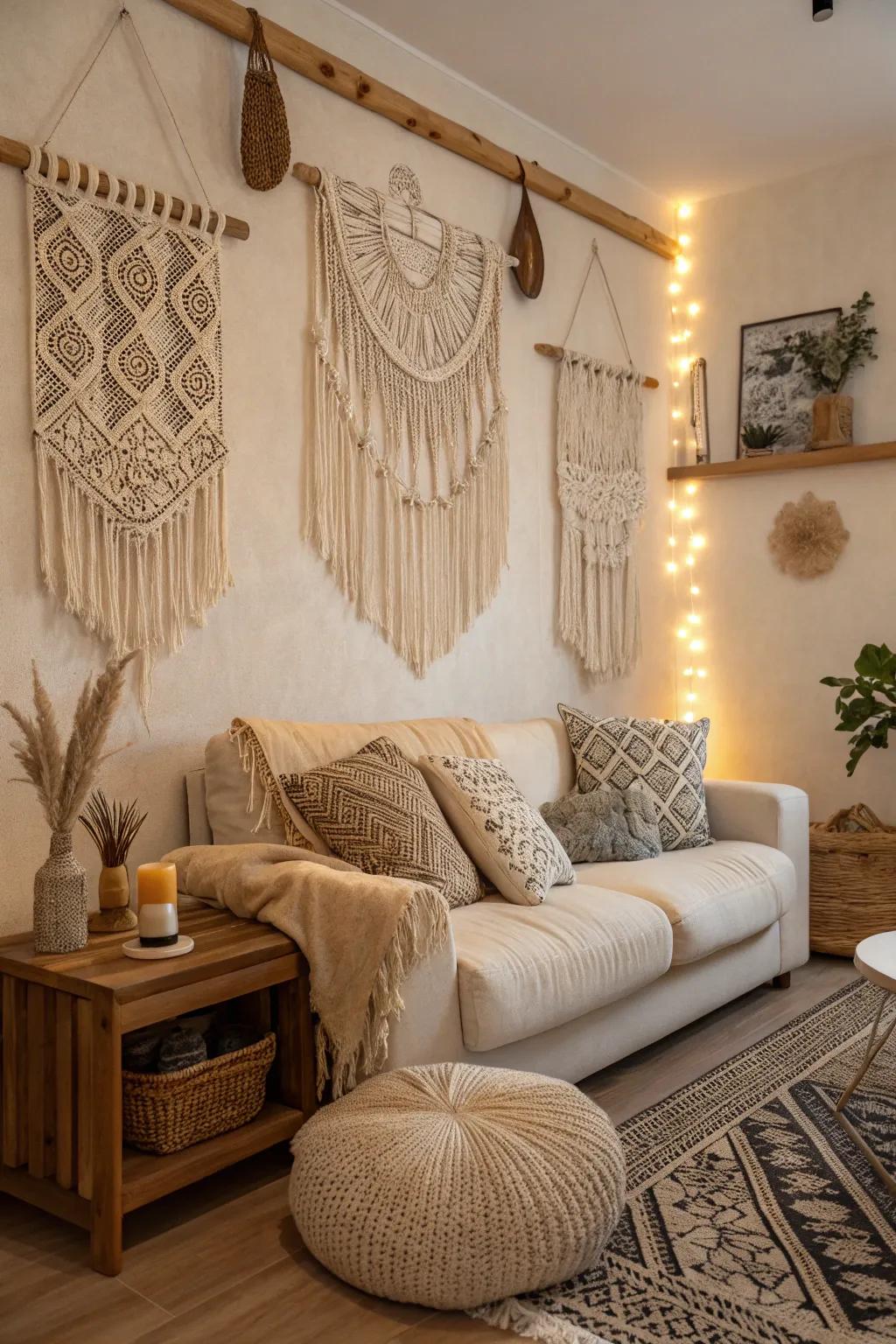 Embrace the boho style with this tactile snapshot backdrop.