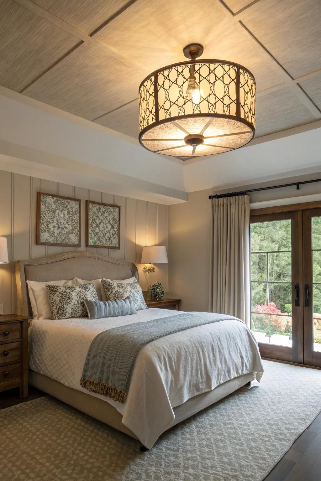 Design a peaceful sanctuary in your bedroom with gentle lighting.
