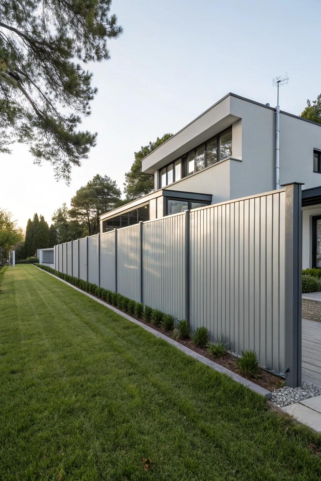 Minimalist design and modern architecture unite in this streamlined fence.