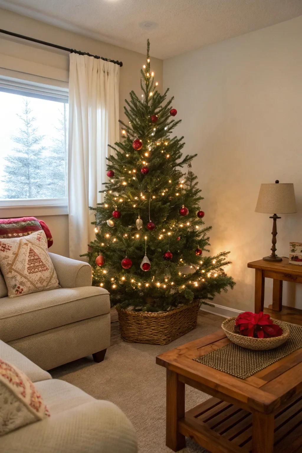 Small footprint, big presence: a space-saving holiday tree.