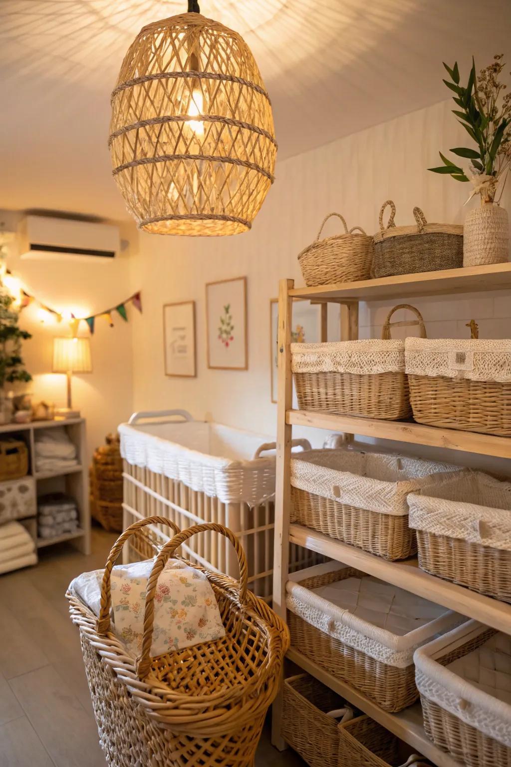 All-natural resources impart an organic touch to the nursery layout.