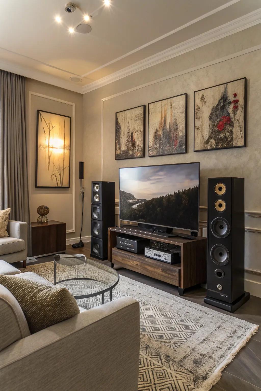 A tech-oriented living space primed for amusement.