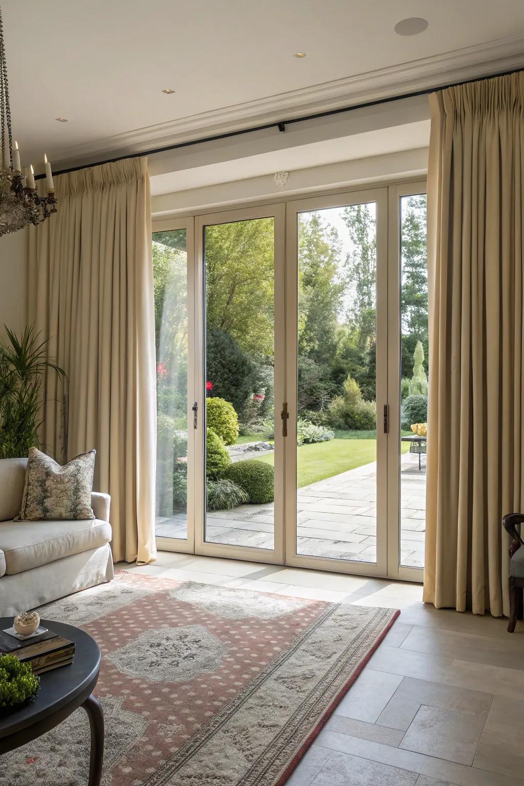 Achieve grandeur with full-length curtain coverage.