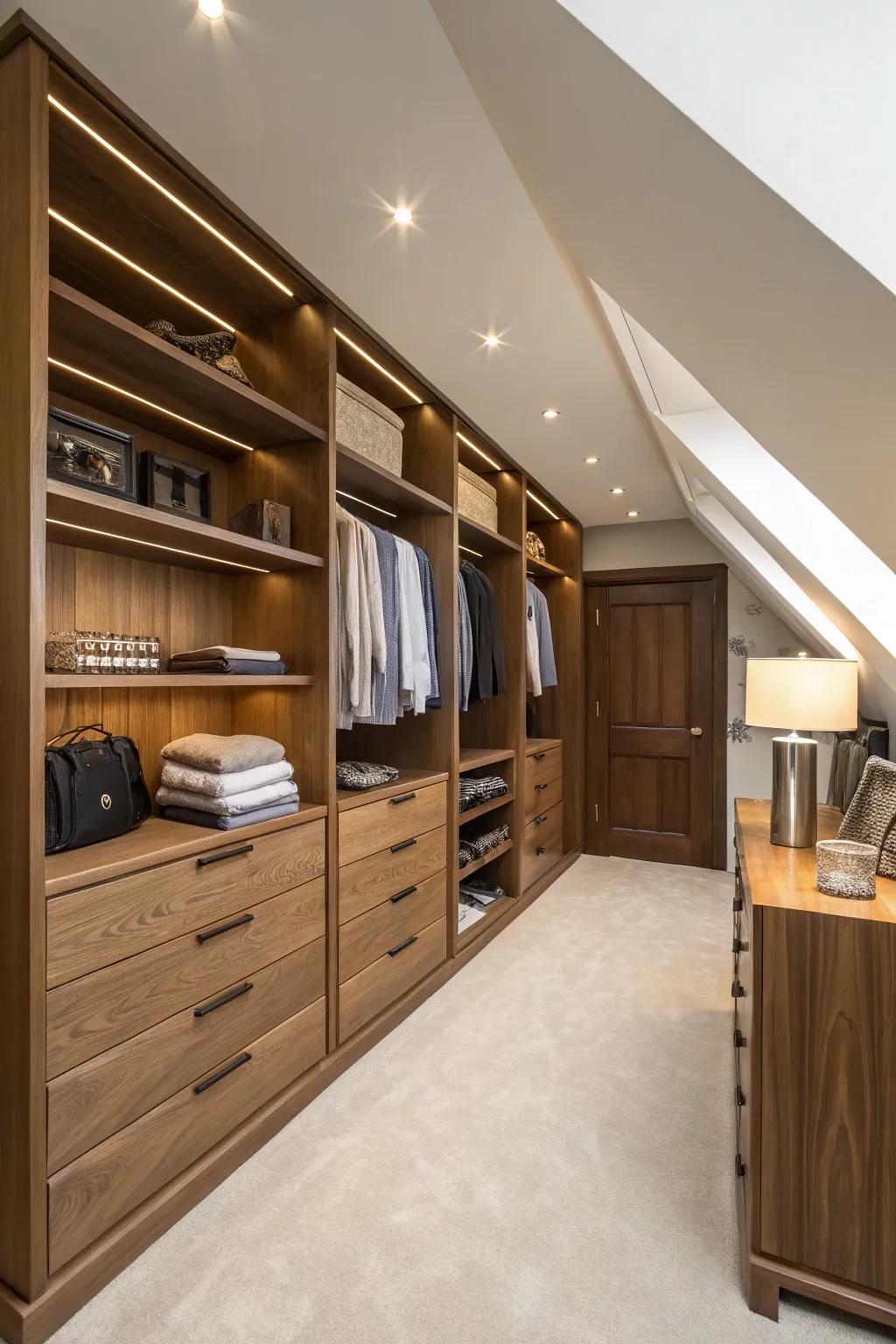 A tailored fit ensures every part of your slanted ceiling closet is utilized.