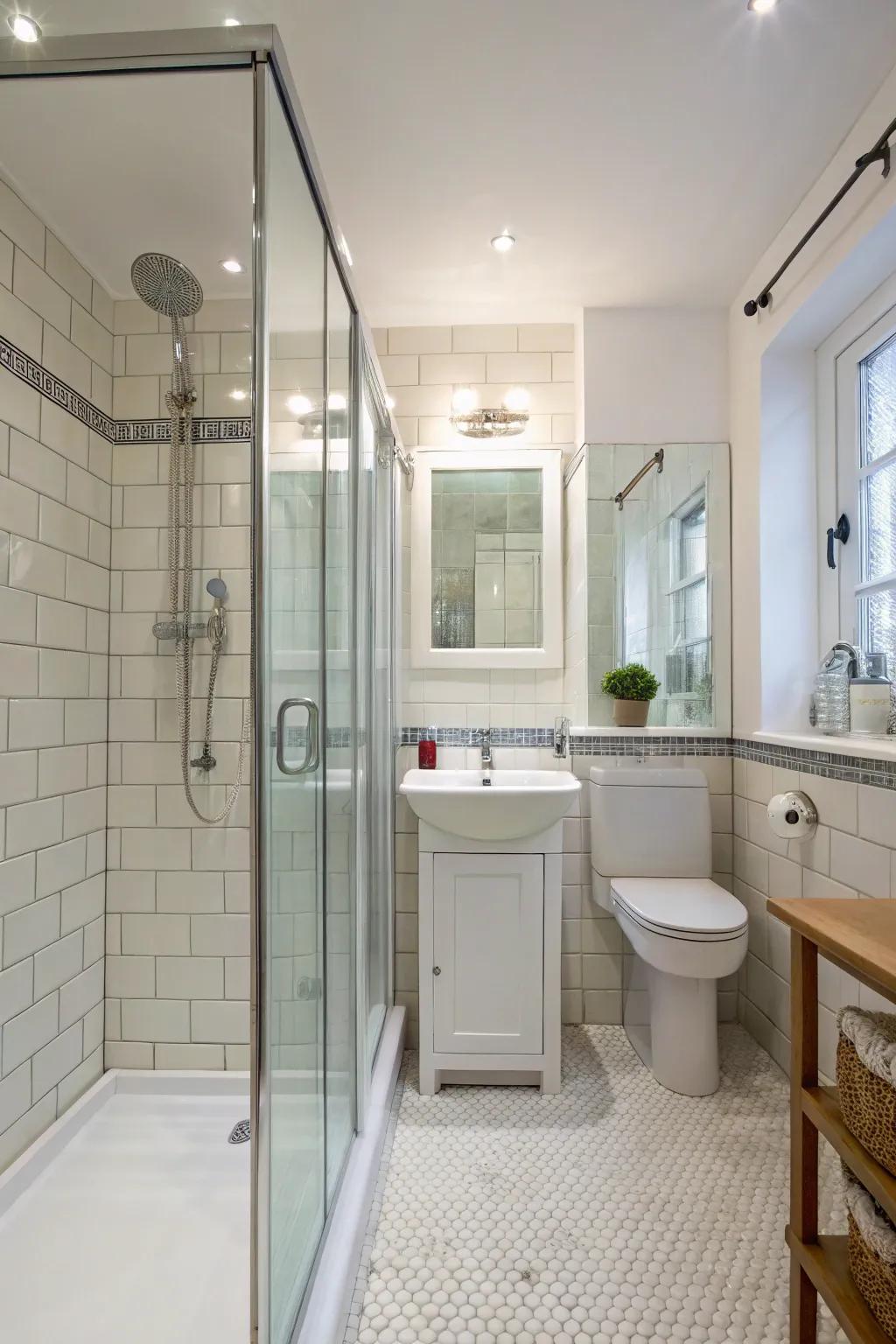 Glass screens make a space feel open and enhance light flow.