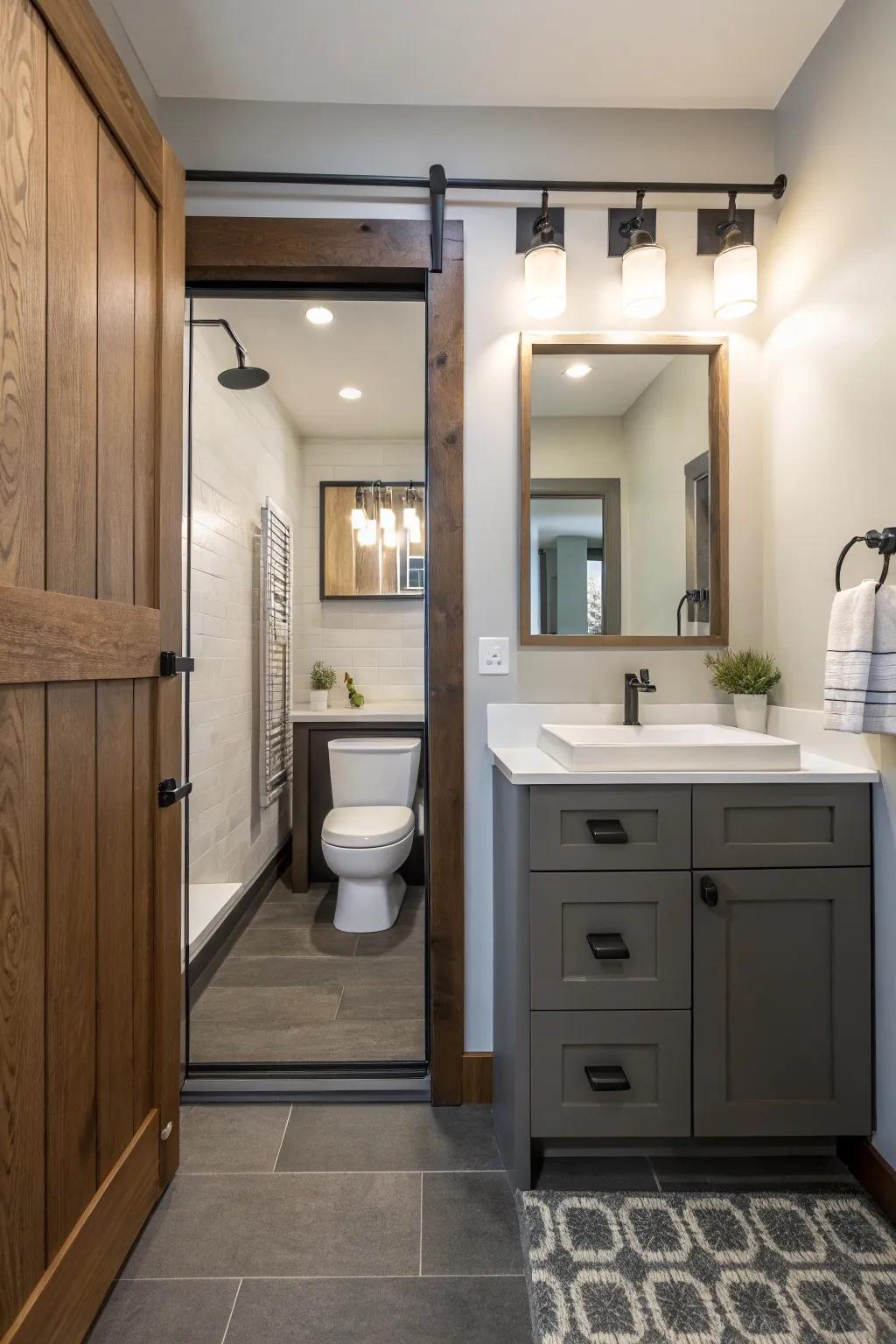 Sliding doors offer a seamless and clever solution for tight spaces.