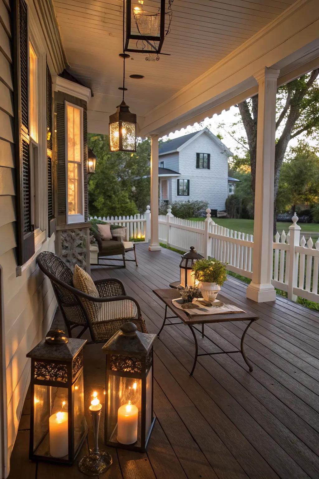 Luminaries establish a welcoming, inviting ambiance.