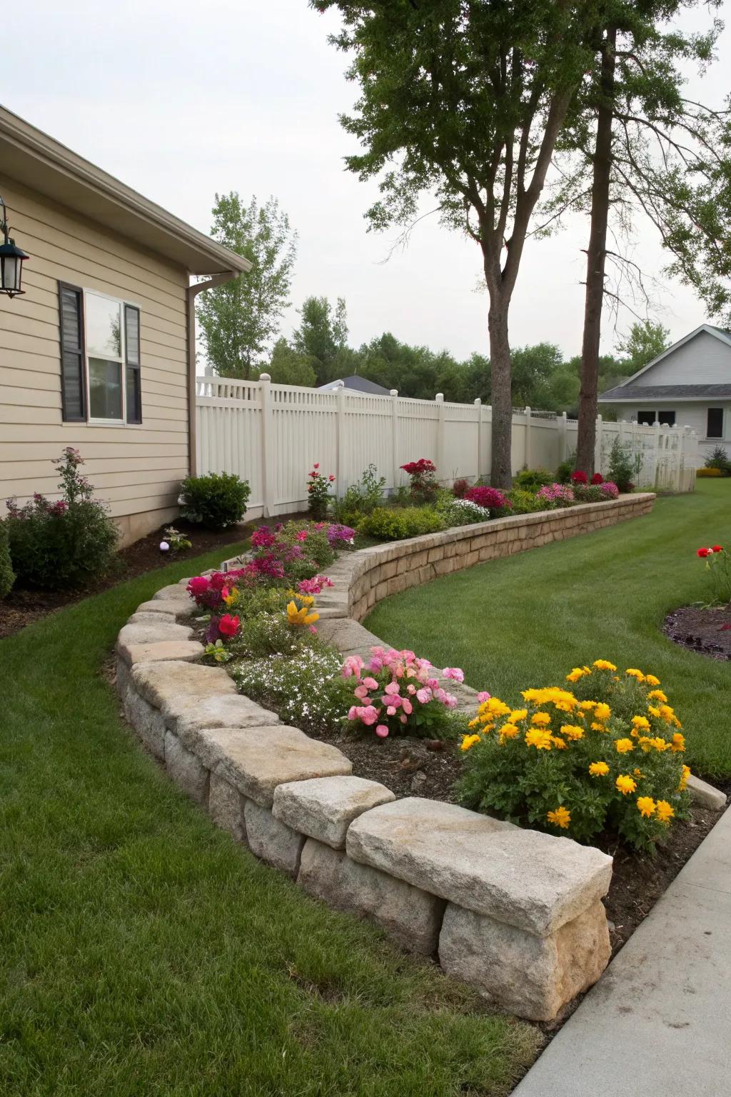 Decorative borders add structure and sophistication.