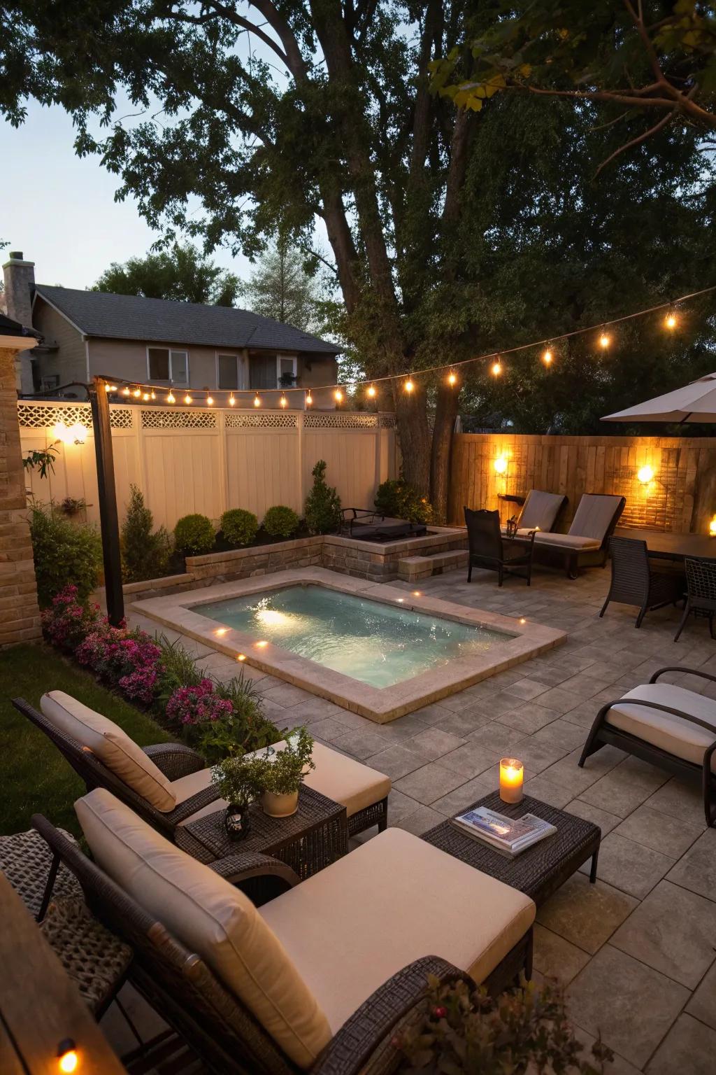 A small spa pool offering a serene escape in a minimal footprint.
