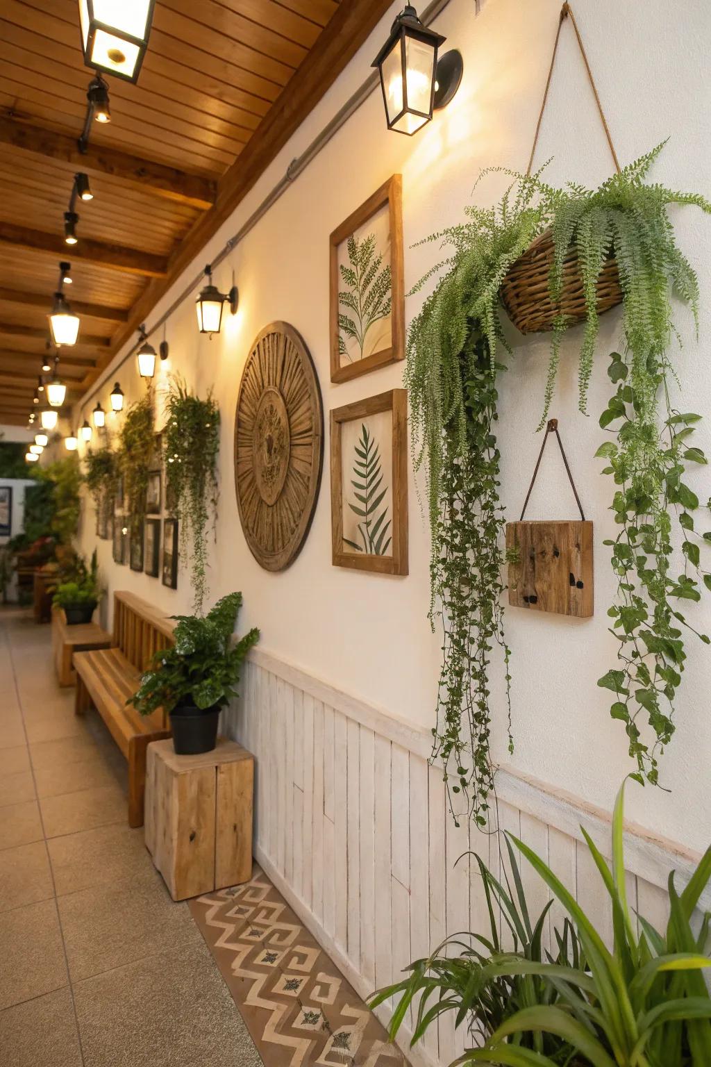 Nature-inspired ornamentation infusing a refreshing accent to the wall.