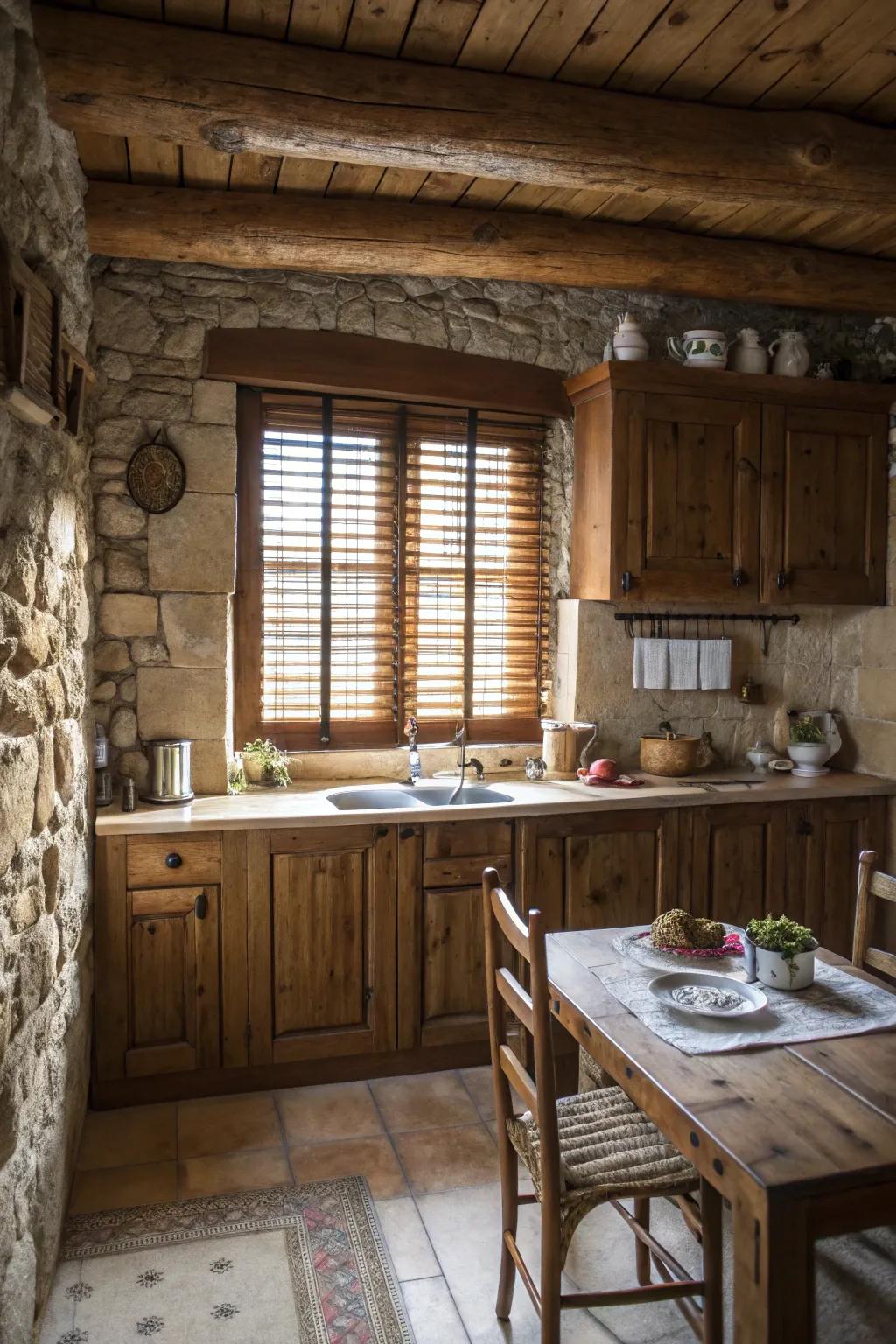 Timber window coverings infuse warmth and innate allure.