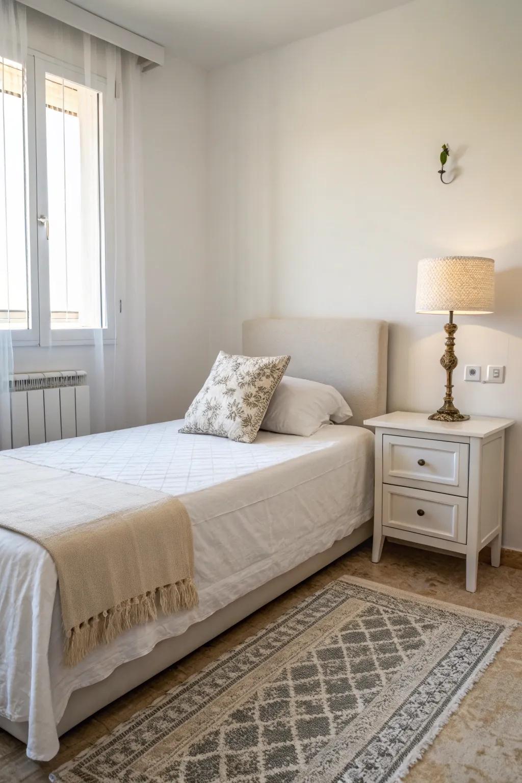 Embrace simplicity for a clutter-free and serene area.