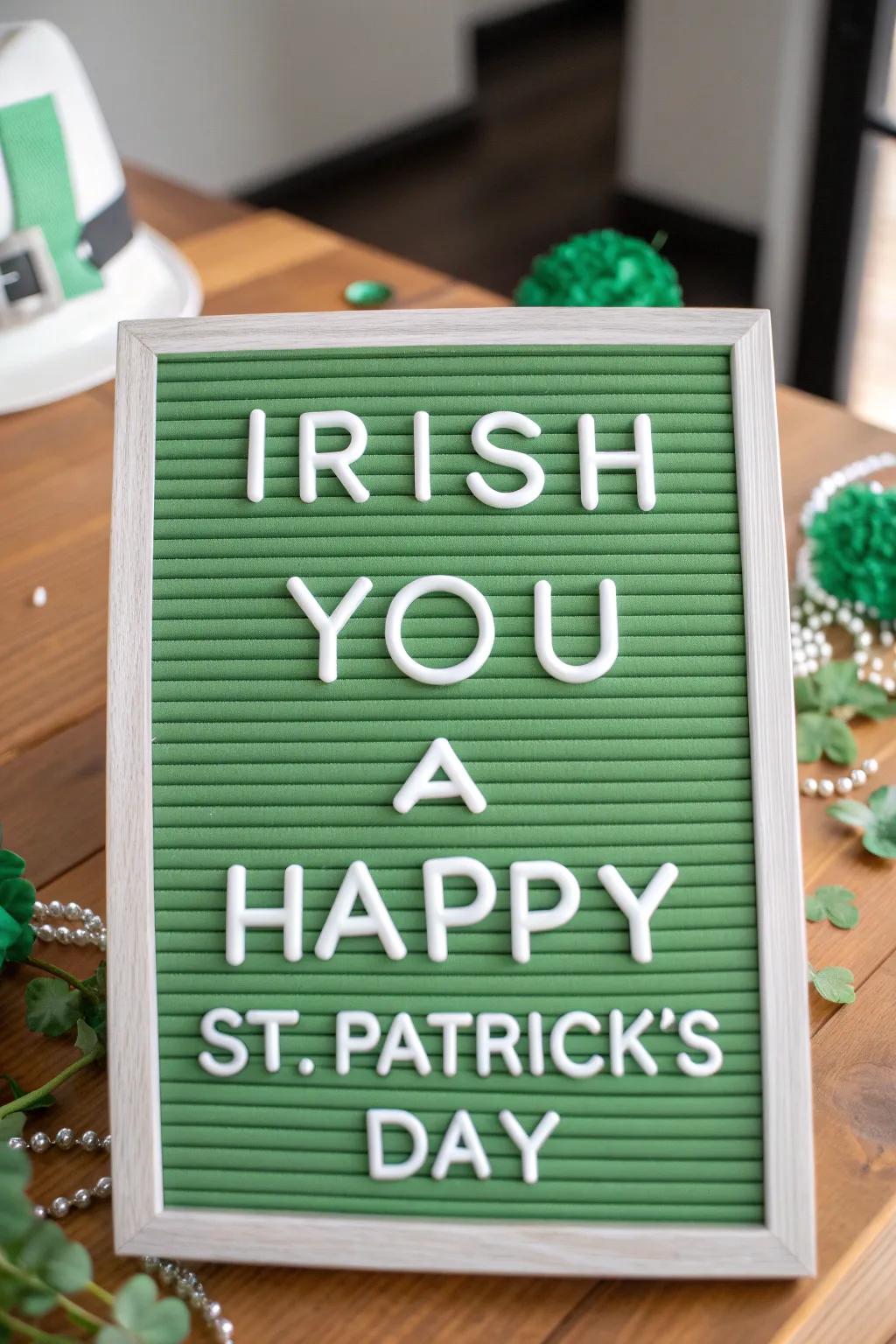 A cheerful changeable message display delivers festive greetings in a playful way.