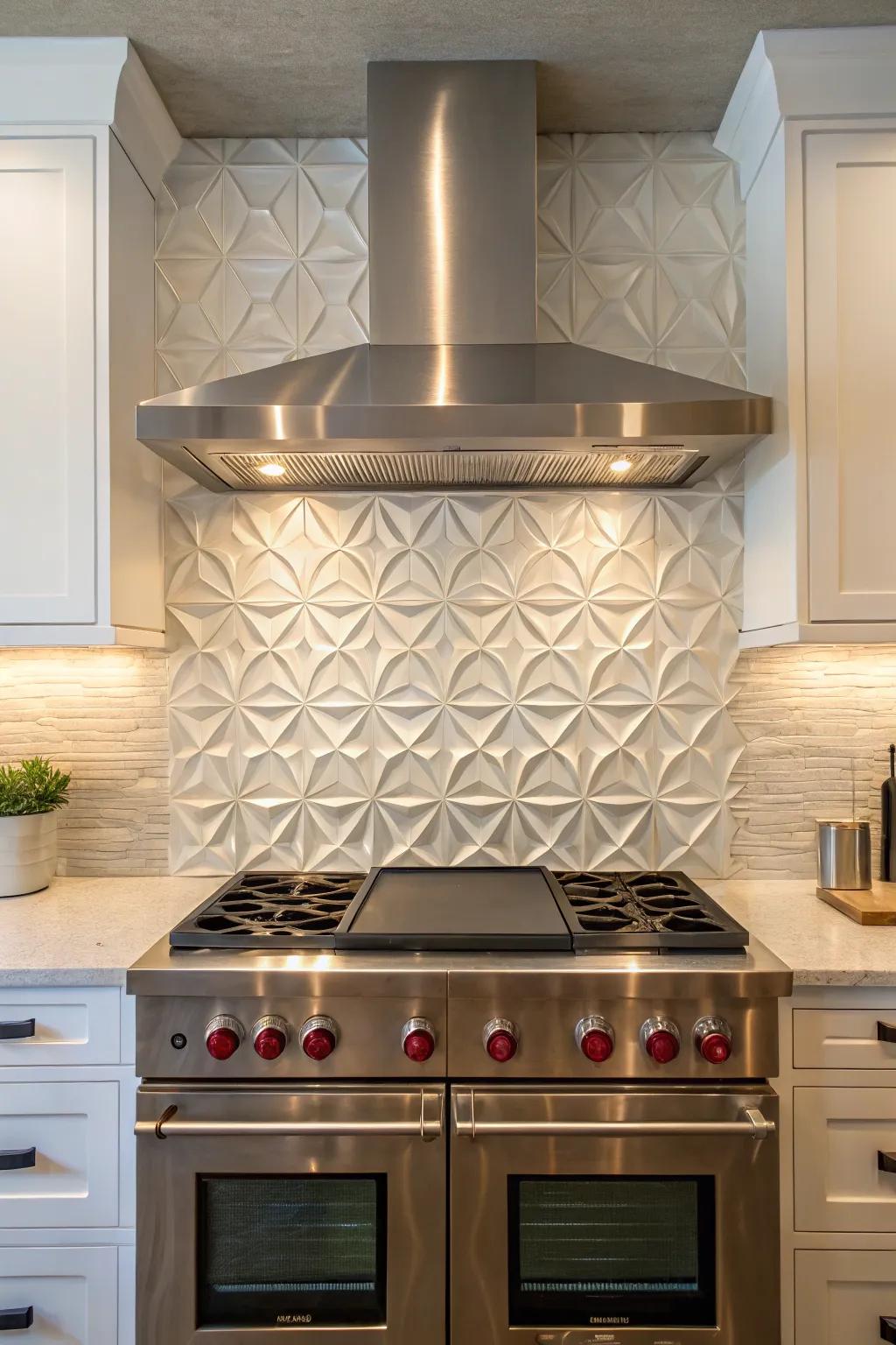 Textured materials add dimension and artistic flair to your kitchen.