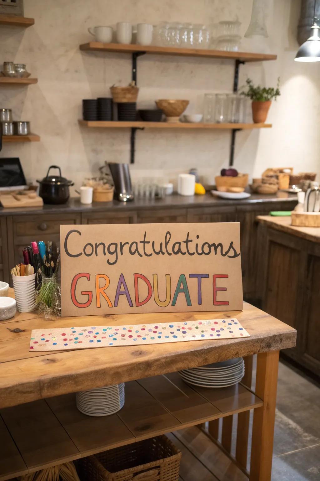 Handcrafted bespoke signage enriches the decor with a personal and celebratory touch.
