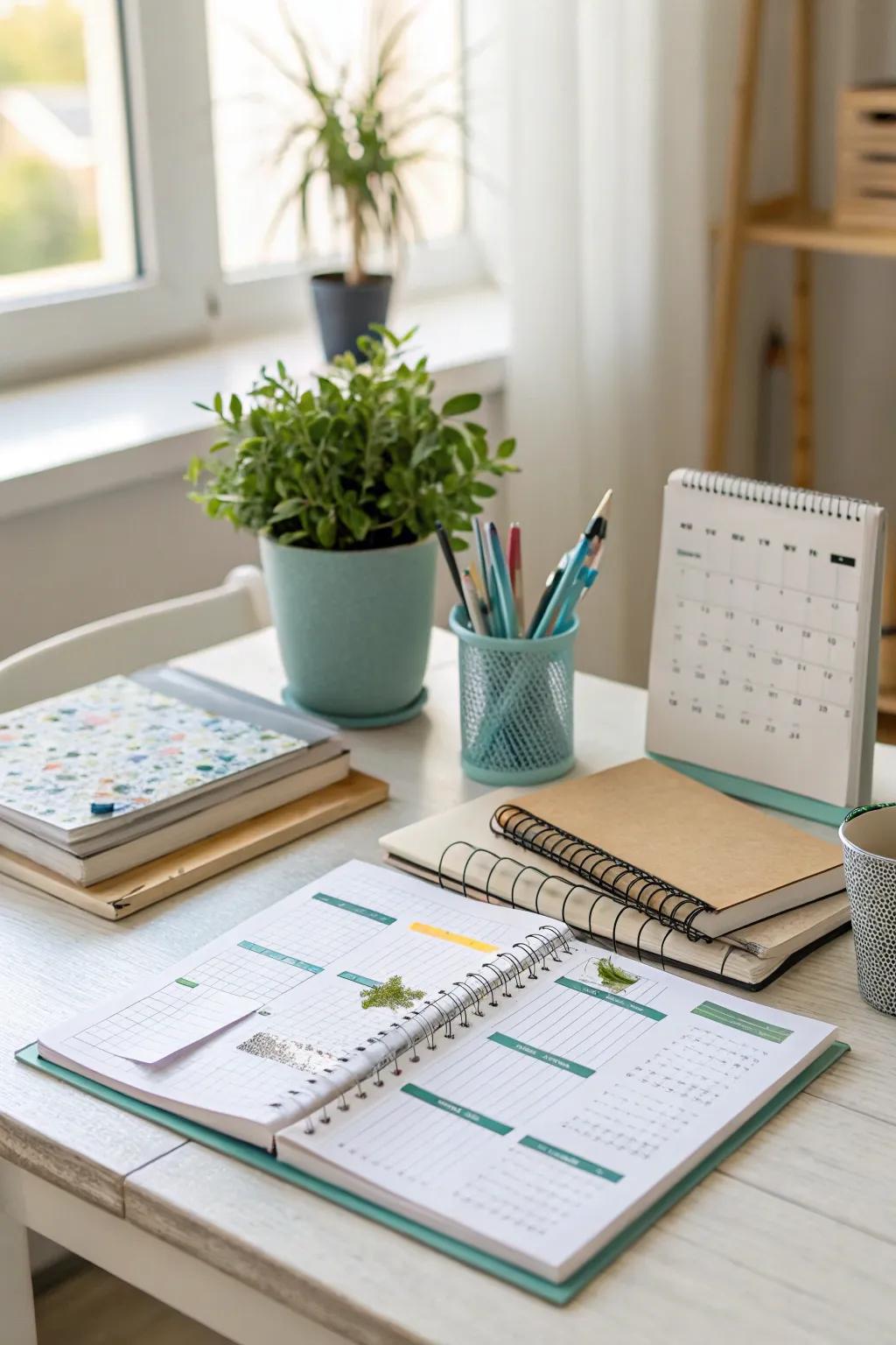 An organized workspace amplifies concentration and efficiency.