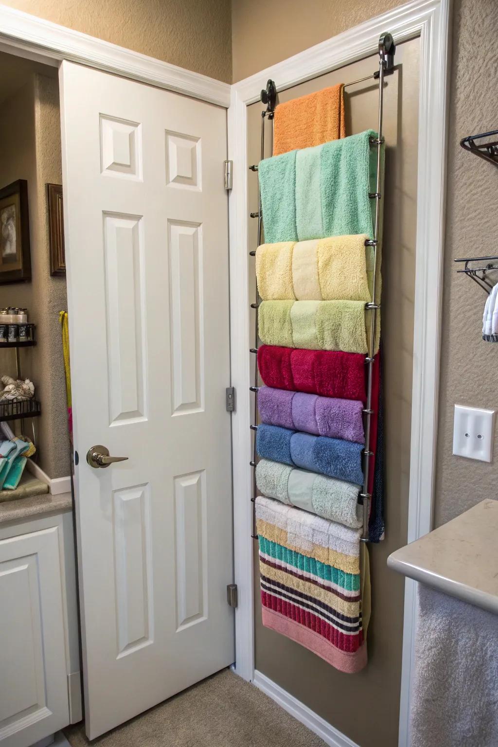 Make the most of every inch with a door-attached hanger, ideal for small lavatories.