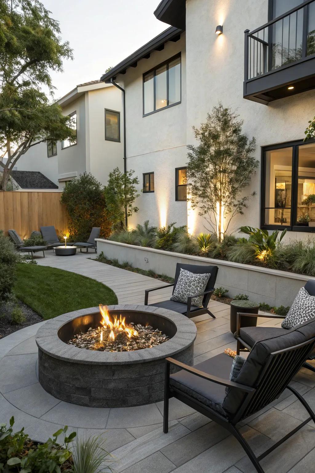 Come together around a comforting fire pit.