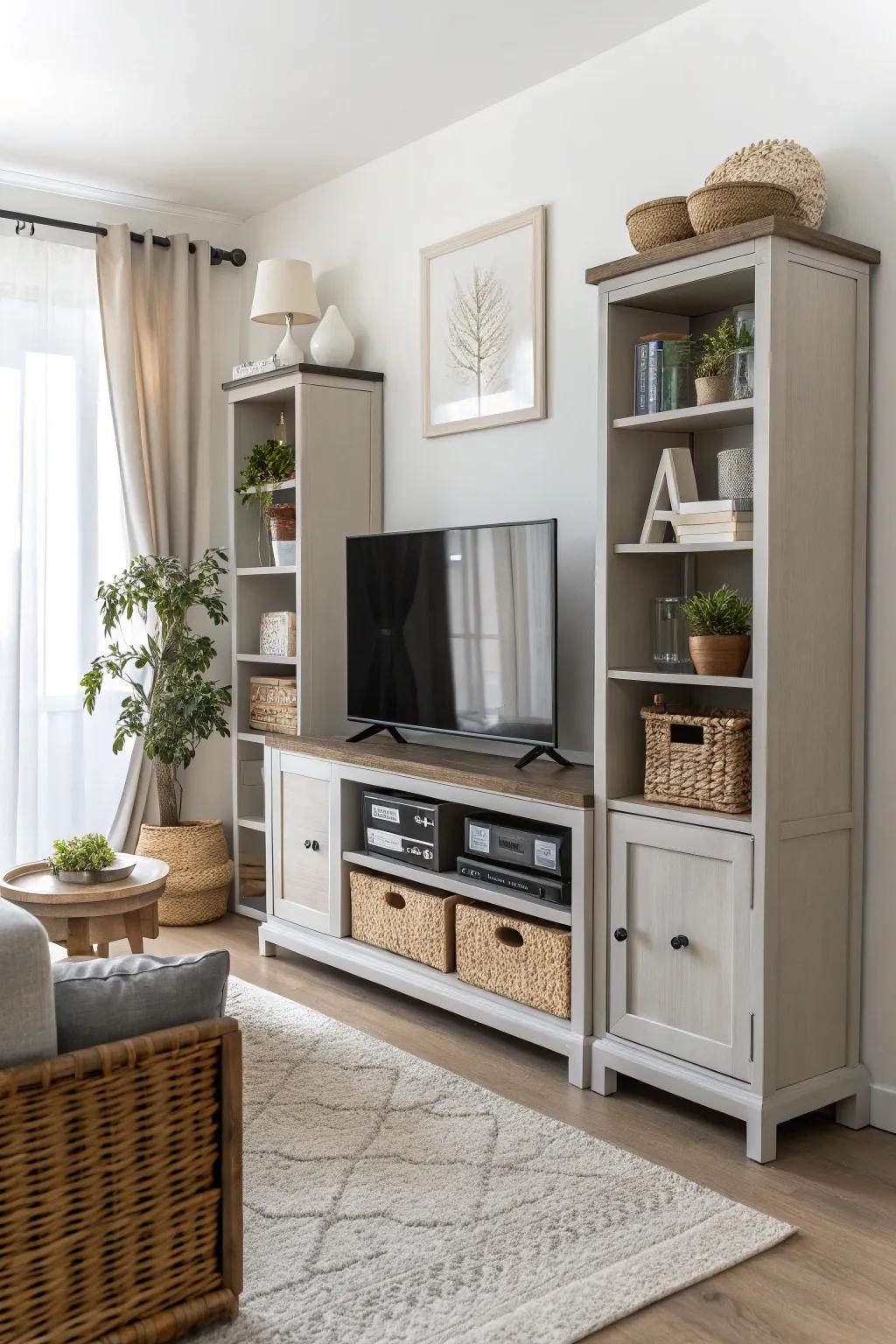 Multi-use TV units pair functionality with style.