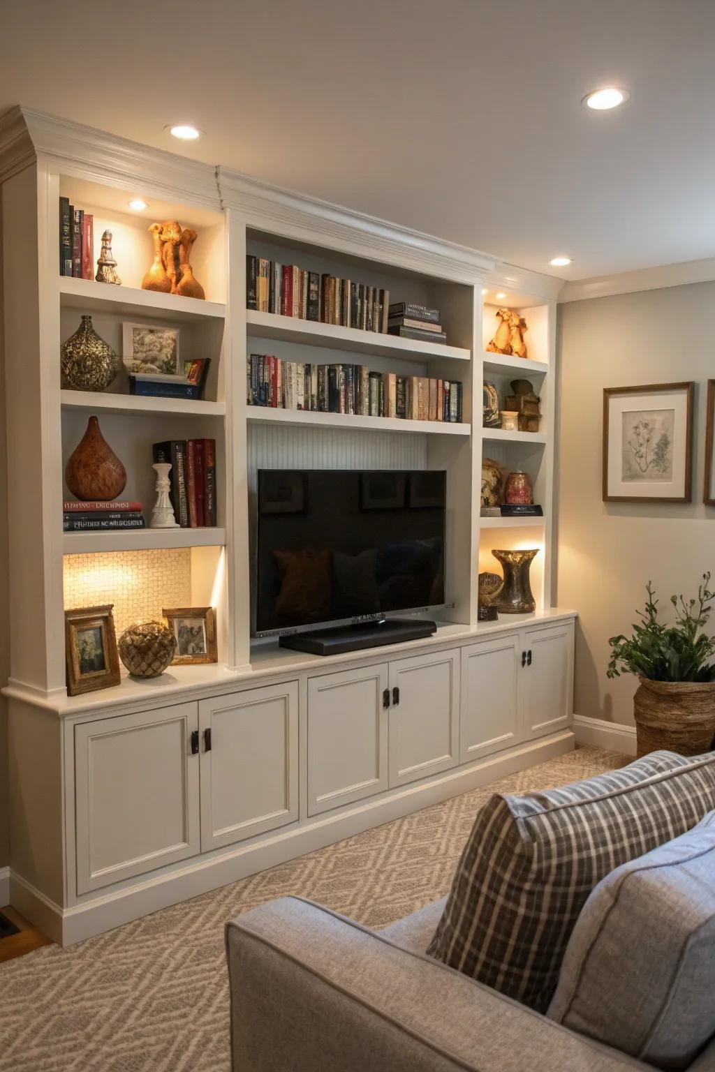 Stay organized with aesthetically pleasing shelving solutions.