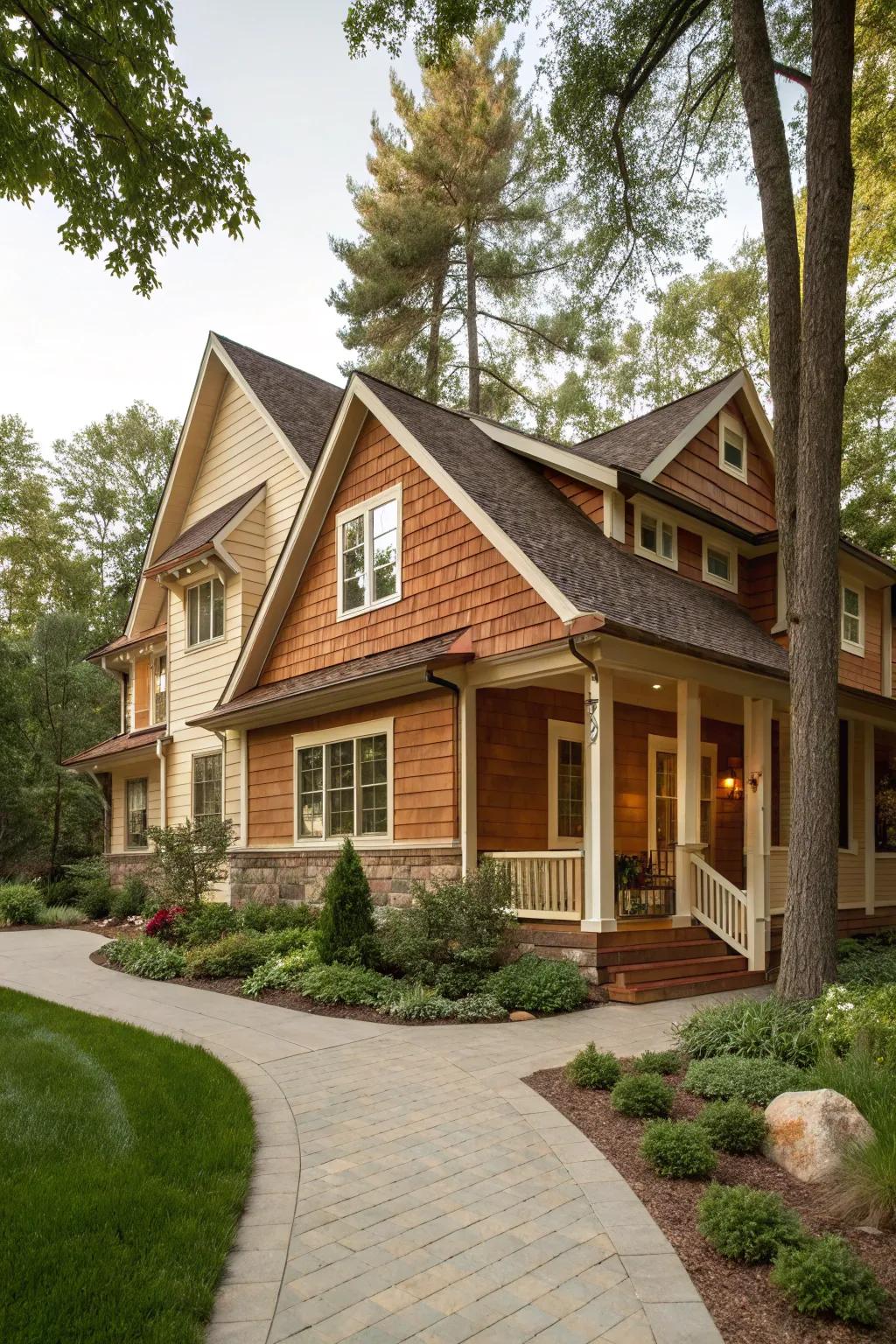 Umber and vanilla create a cozy, inviting feel.