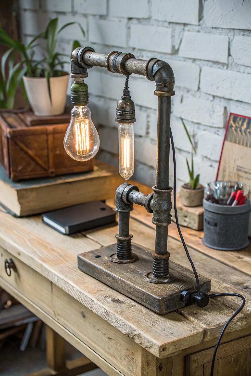 Infuse industrial charm with a conduit lamp.