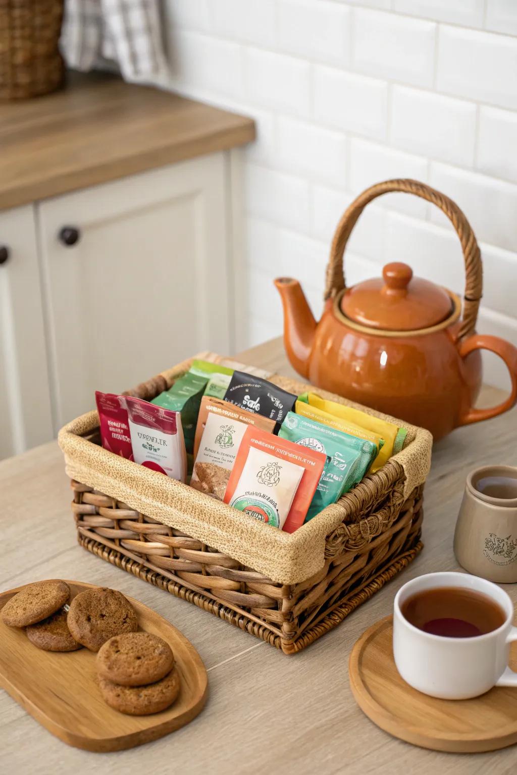 A charming tea-time treats basket.