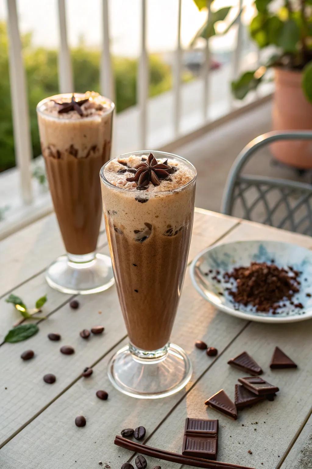 Cocoa Coffee Fizzy Drinks: a sparkling indulgence for two