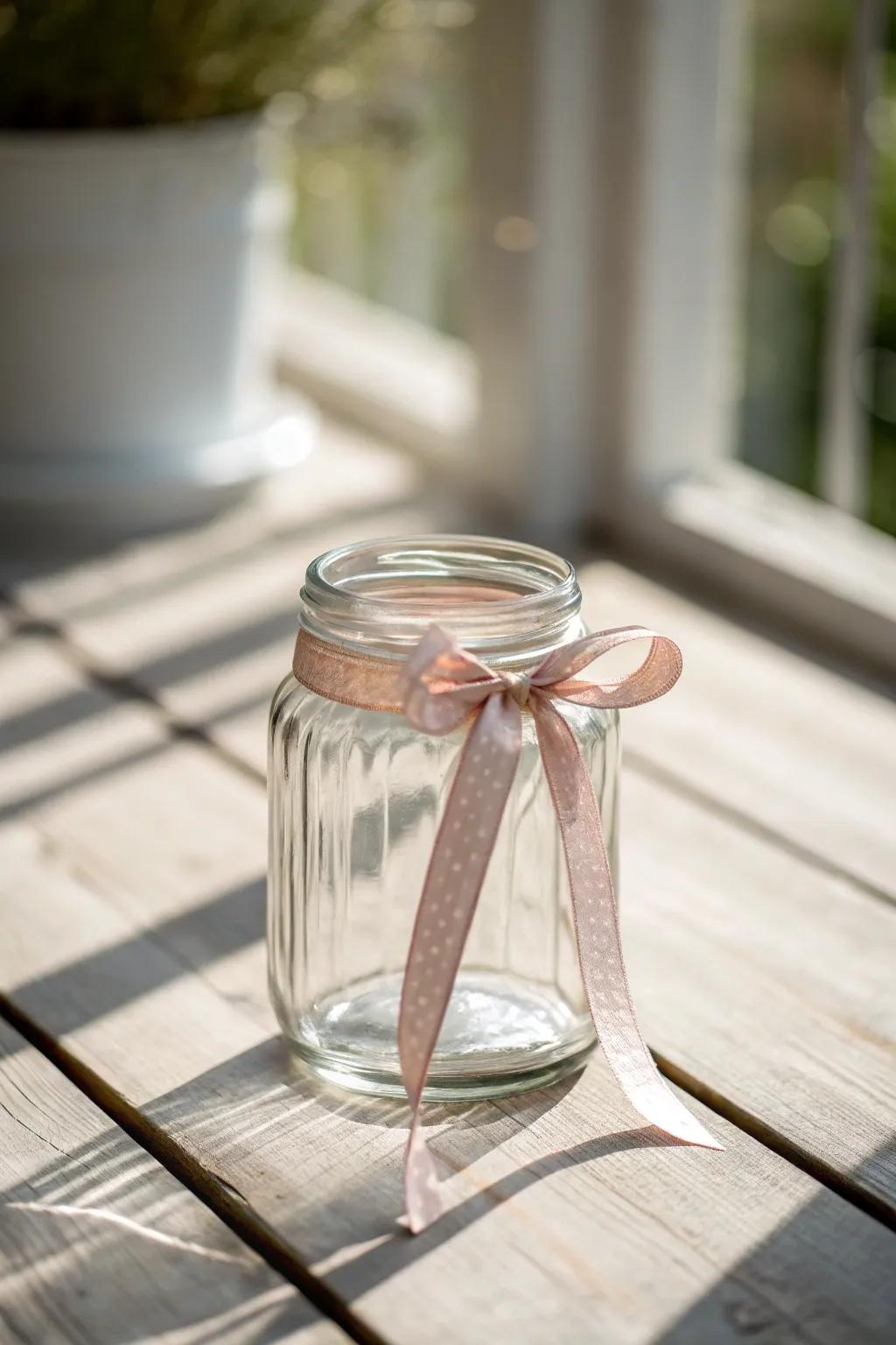 Elevate your Valentine's Day decor with a hint of elegance—sometimes, a simple ribbon is all it takes.