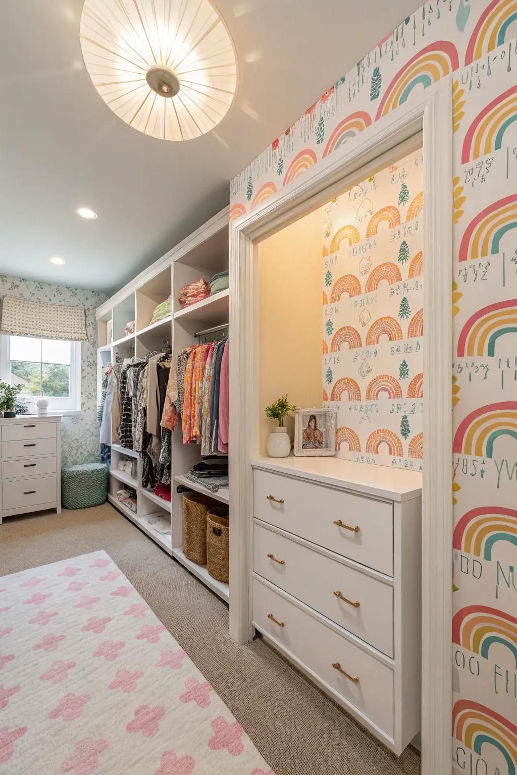 Detachable wall covering easily brings character.