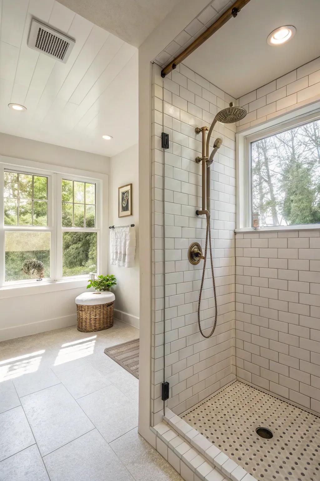 Easy showering with flexible shower wands.