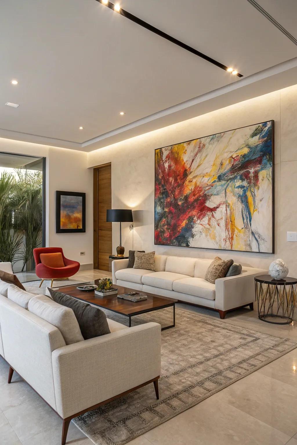 Conceptual artwork develops a daring declaration in every room.