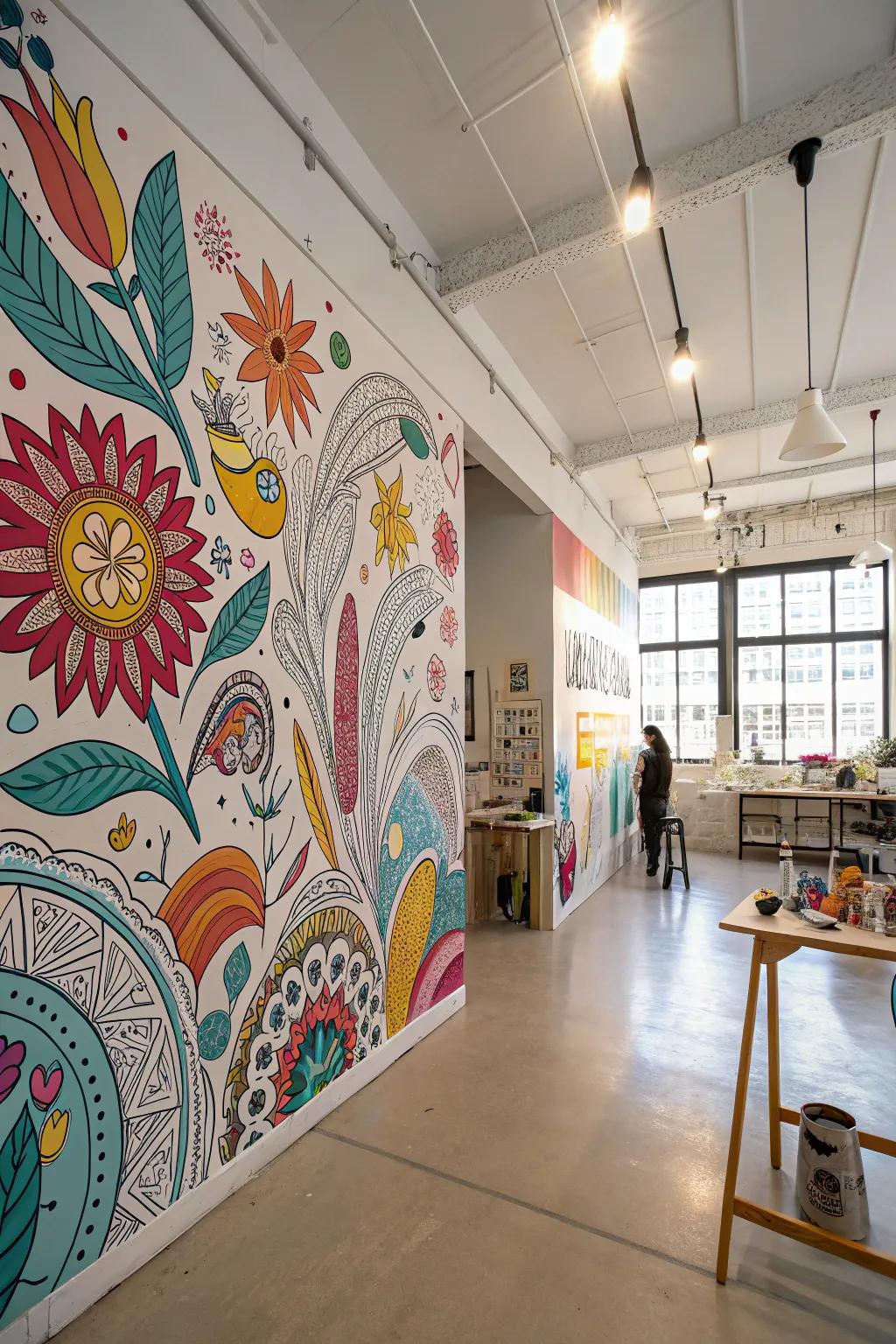 Murals make a bold and vibrant statement.