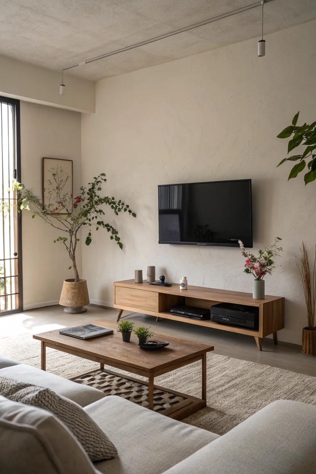 Embrace simplicity for a polished and sophisticated TV arrangement.