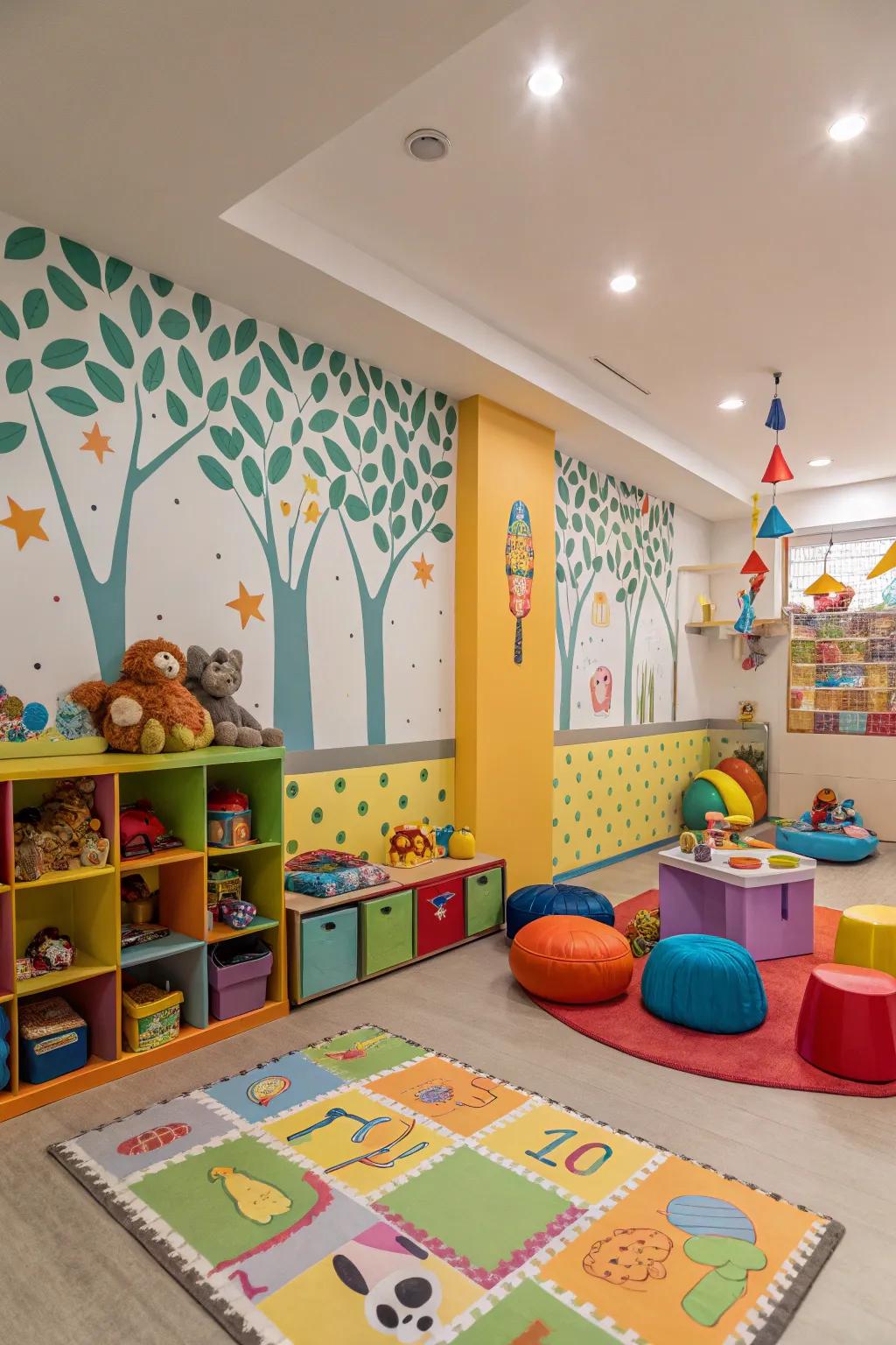 Radiant art brings happiness to fun spaces.