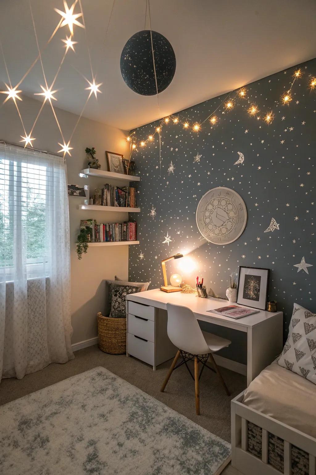 Stars on the walls encourage wonder and dreams.