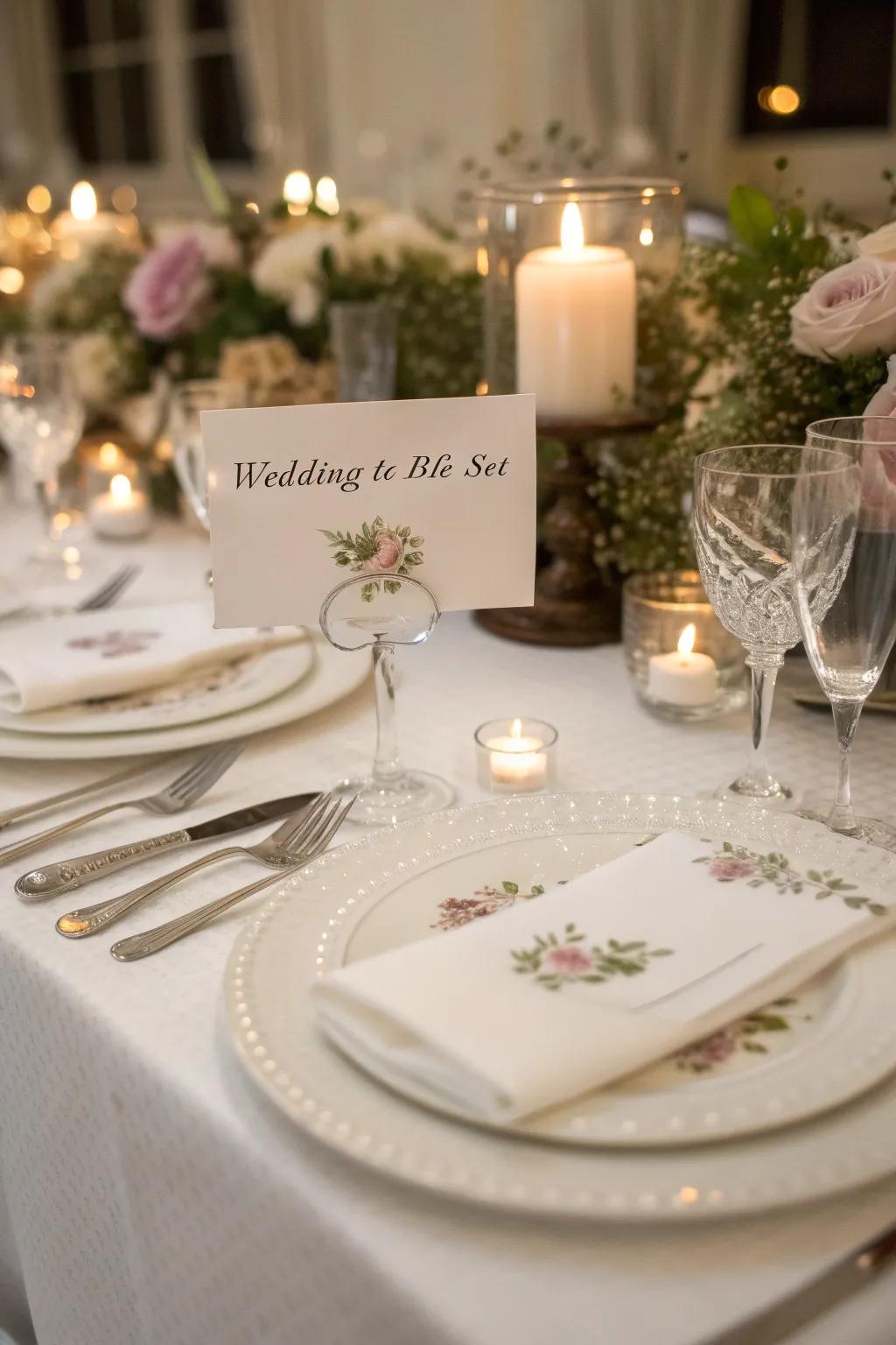 Bespoke table cards contribute an intimate touch to your wedding tables.