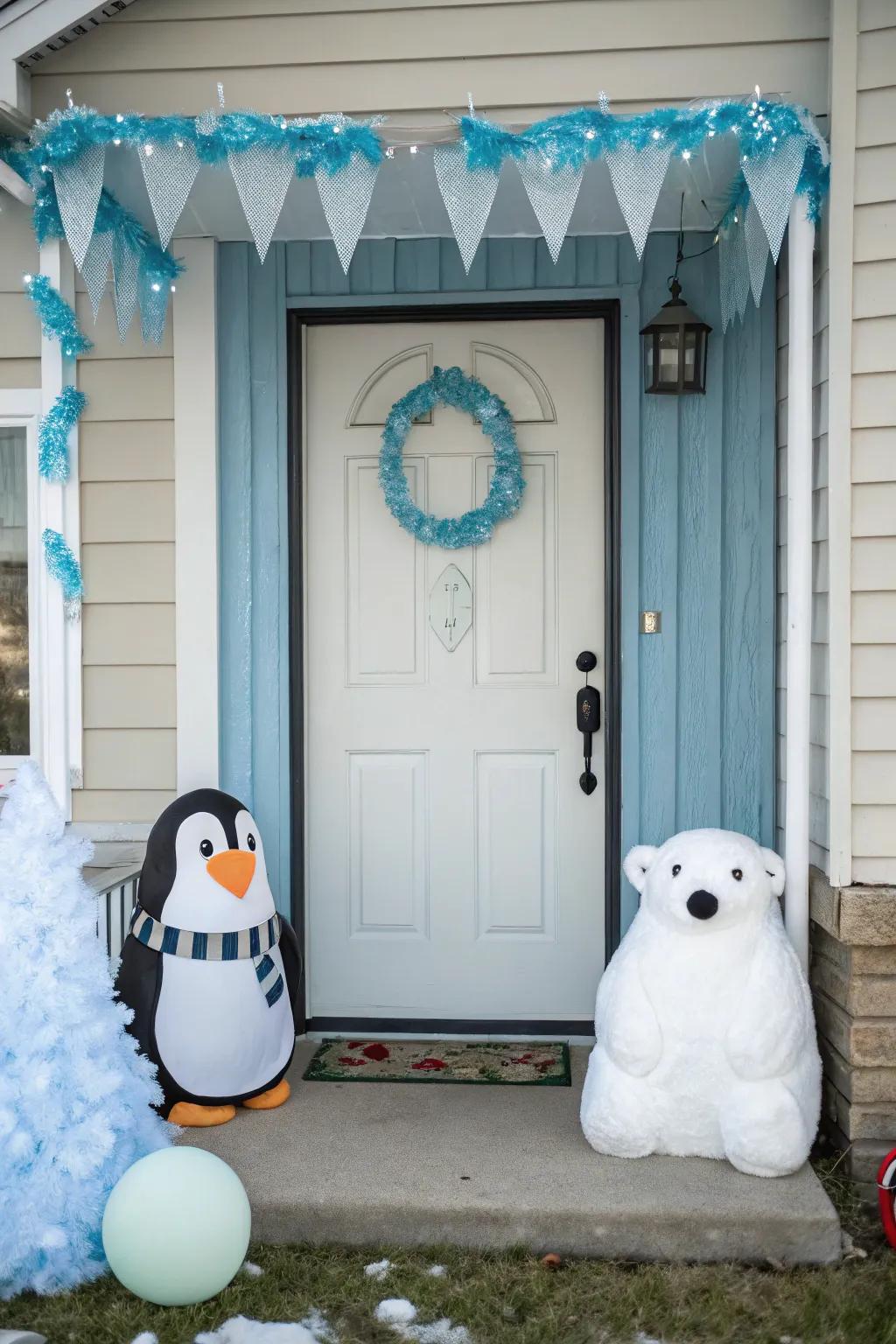 Penguins and polar bears introduce a frosty, amiable vibe.