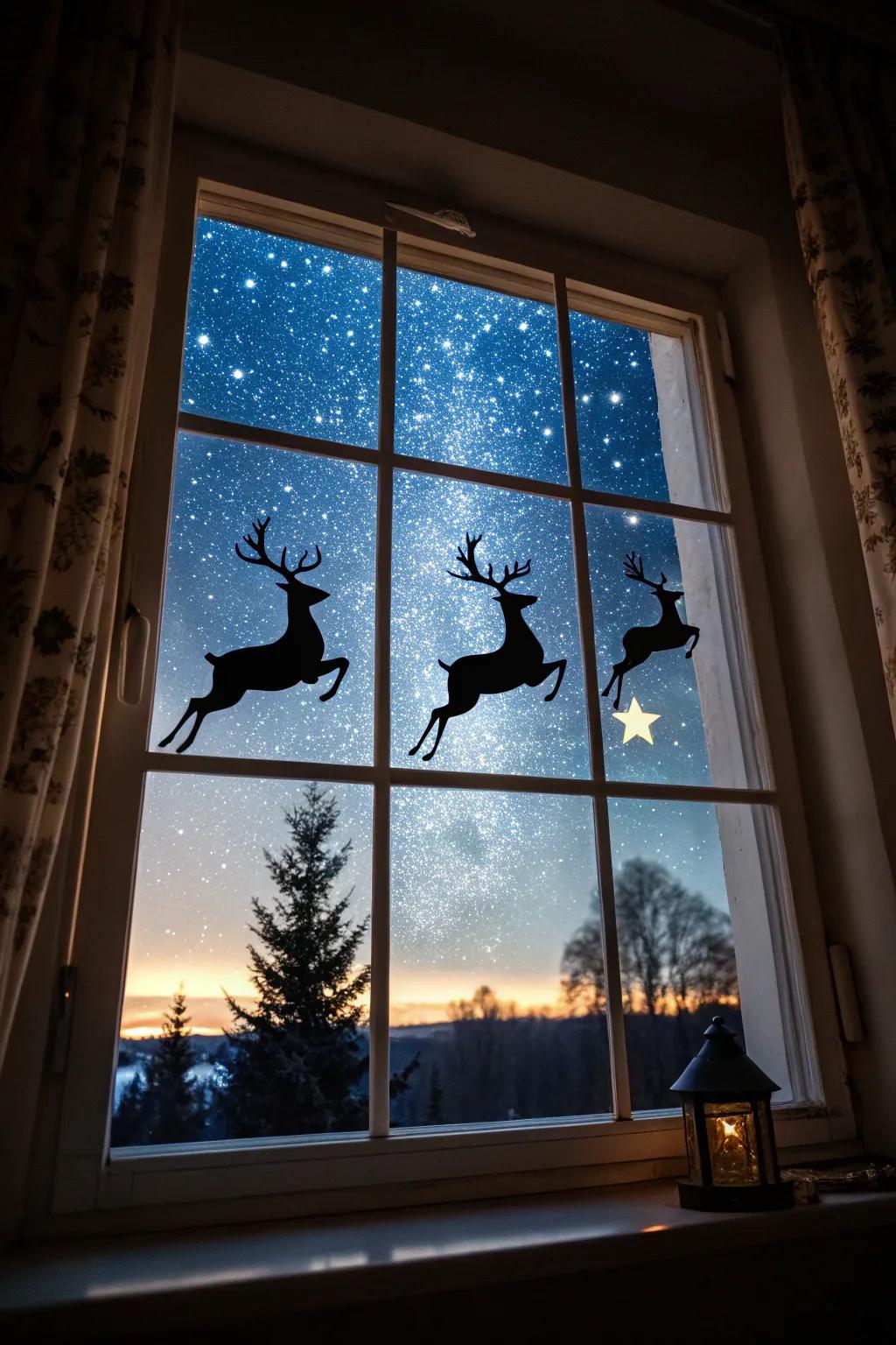 Sky riders evoke the magic of Christmas Eve.