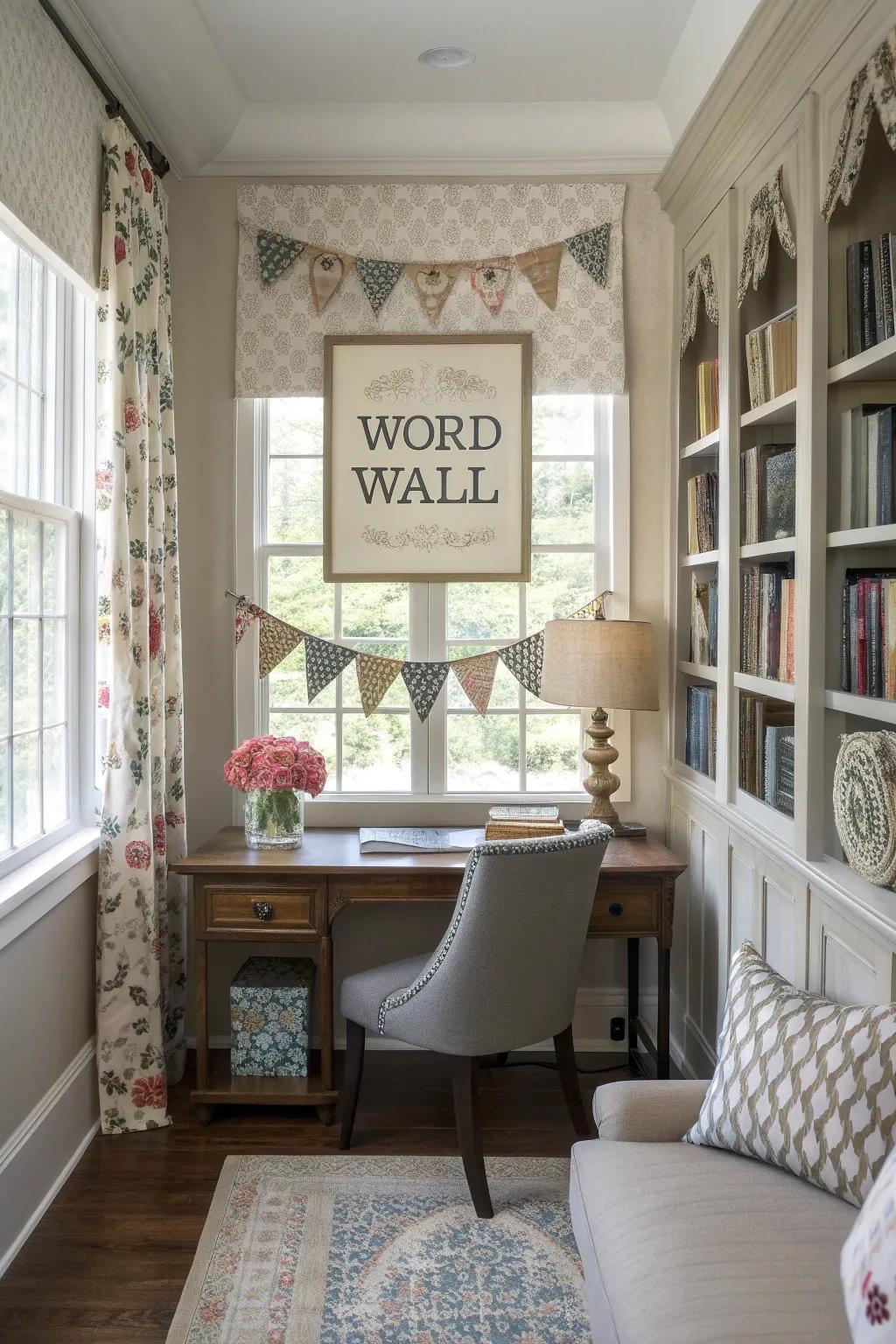Enhance your vocabulary display with artistic accents for a unified design.