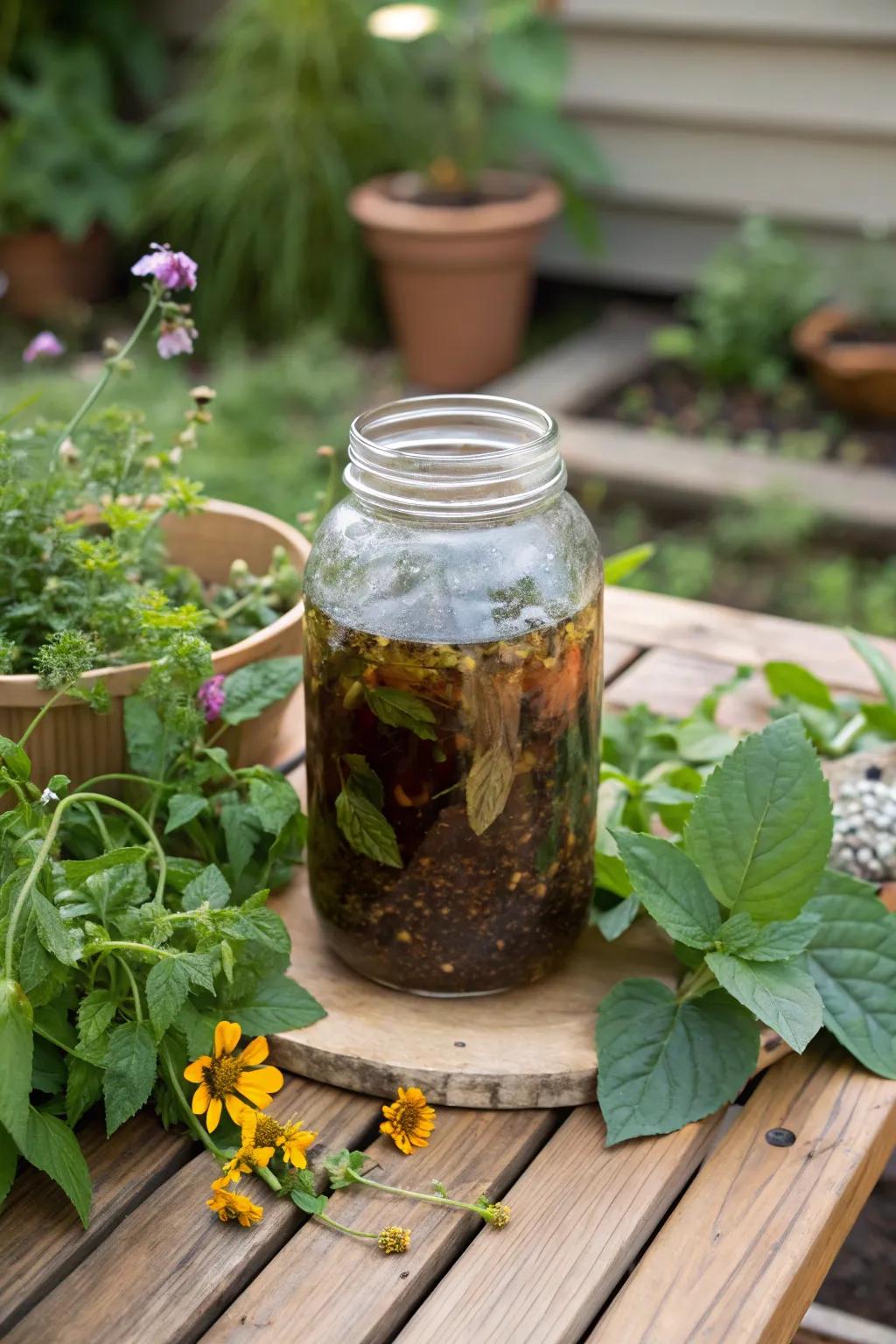 Compost elixir, a natural fertilizer for vigorous plants.