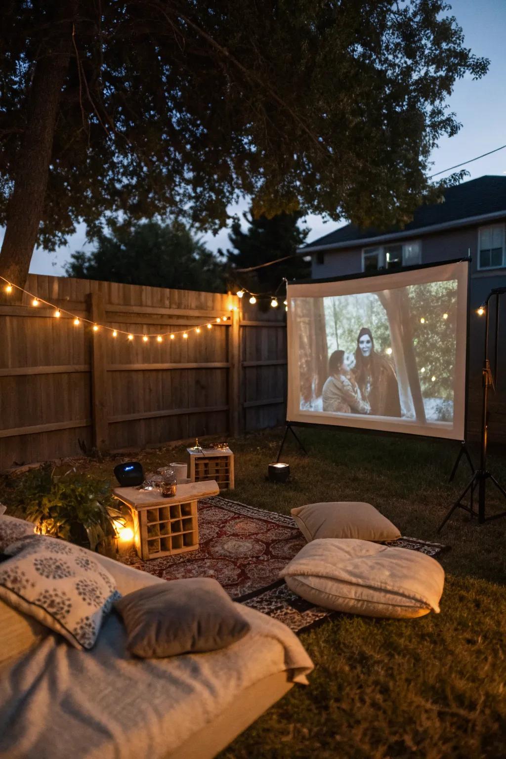 Have fun watching movies under the stars with loved ones.