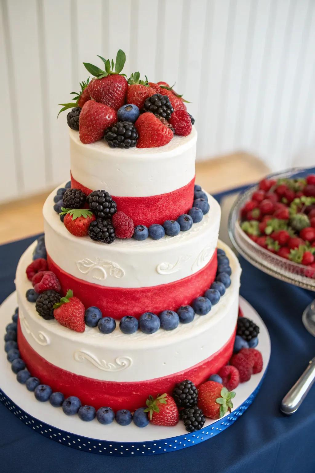 A patriotic wedding pastry that tastes heavenly and looks divine.